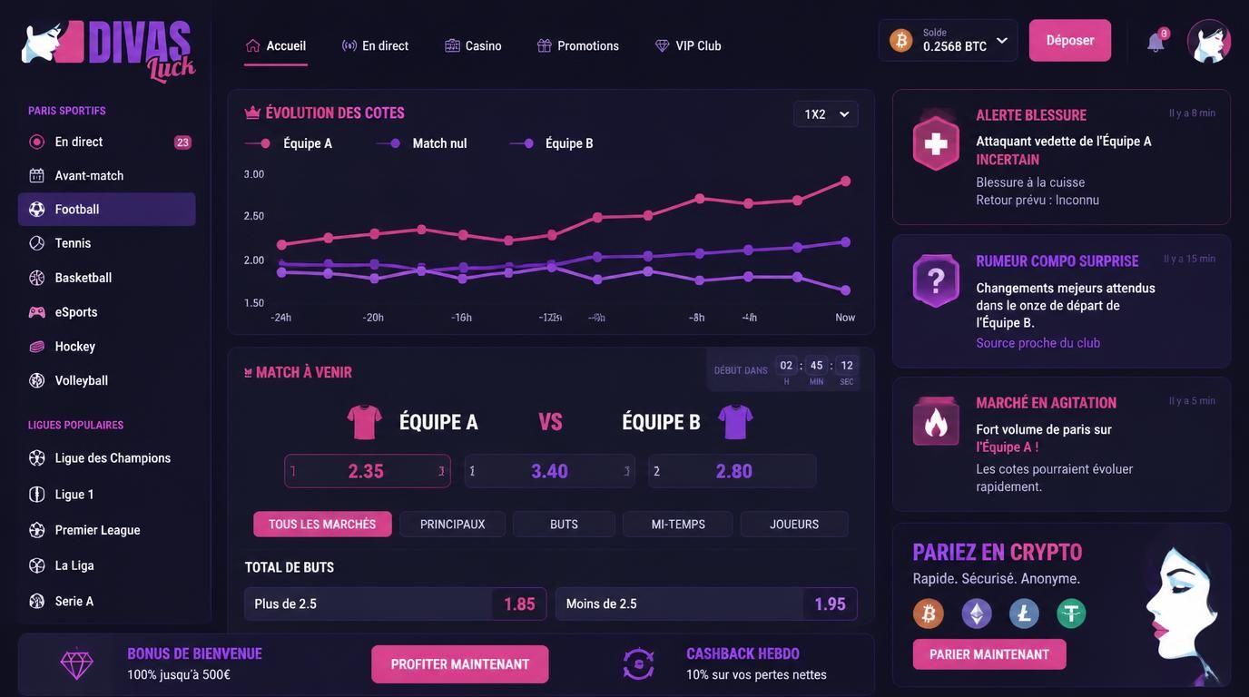 Sensibilité des cotes avant le match, elles réagissent aux infos de dernière minute