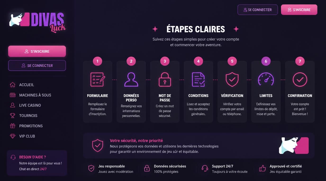 Checklist des étapes d’inscription