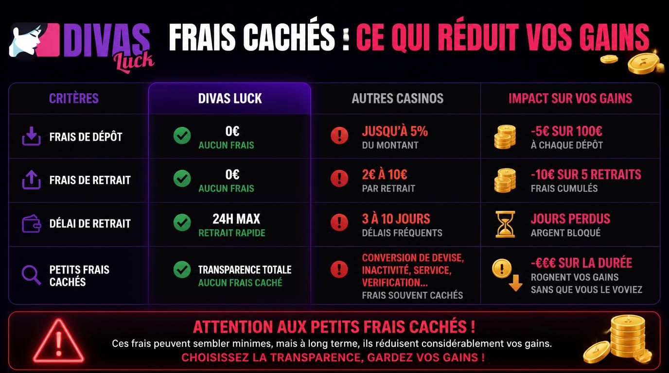 Frais visibles et délai de retrait mis en évidence